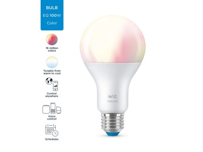 Bec led WiZ Wi-Fi Bluetooth 13W E27 2200-6500K RGB 1521lm Philips 8718699786199 foto