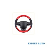 Husa volan cu ac si ata din piele cu gaurele marime m, culoare rosu+carbon si cusatura rosie premium cod: luxfst02 Alta marca Alt model #7
