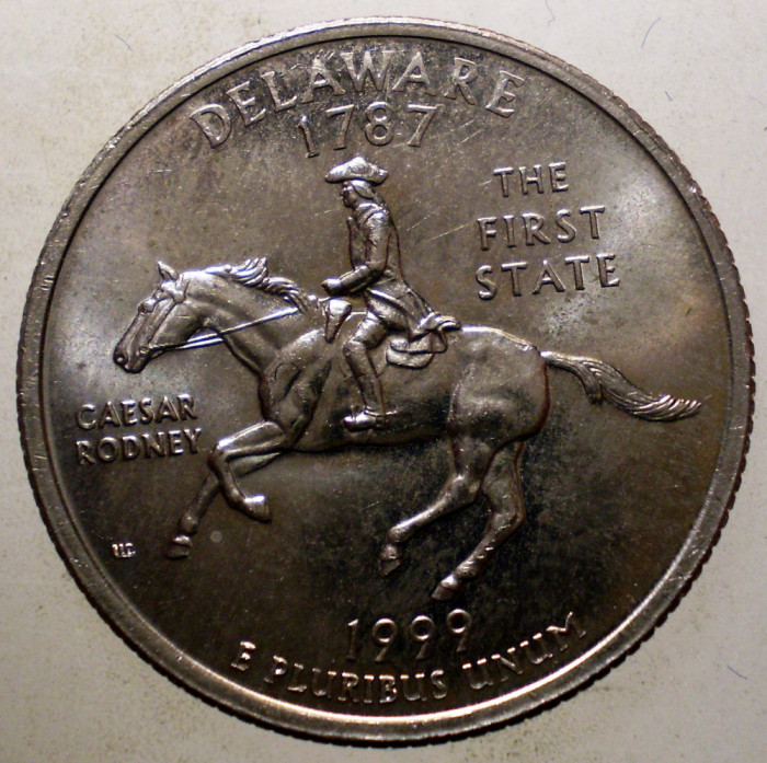 7.520 USA SUA STATE DELAWARE QUARTER DOLLAR 1999 D XF/AUNC