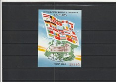 ROMANIA 1986 LP 1168 C.S.C.E. VIENA 86 COLITA NEDANTELATA MNH NESTAMPILATA