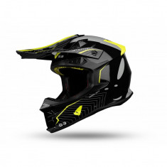 MBS Casca motocross/enduro Ufo Intrepid, gri/negru/galben neon, marimea M, Cod Produs: HE155M