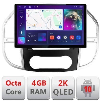 Navigatie dedicata Mercedes Vito w447 2016- Edonav ecran 13&quot; 2K 8 si 128 Android Waze USB Navigatie 4G 360 Toslink Youtube Radio KIT-w447 si EDT-E513-