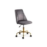 Scaun de birou OFF 642, rotativ, inaltime reglabila, baza aurie, catifea, 100 kg