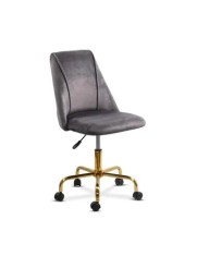Scaun de birou OFF 642, rotativ, inaltime reglabila, baza aurie, catifea, 100 kg