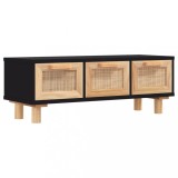 Masuta de cafea negru 80x40x30 cm lemn prelucrat&amp;lemn masiv pin