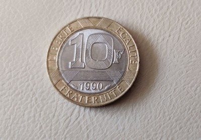 Franța - 10 francs / franci (1990) monedă s383 foto