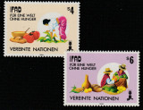 Natiunile Unite Vienna 1988-Fond intrn.pt.dezv.agriculturii.,dant,MNH,Mi.79-80, Organizatii internationale, Nestampilat