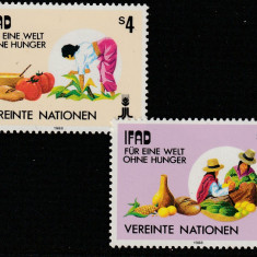 Natiunile Unite Vienna 1988-Fond intrn.pt.dezv.agriculturii.,dant,MNH,Mi.79-80
