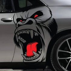 Set 2 stickere autoadezive Tuning in doua culori, model &quot;Gorilla&quot;, dimensiune