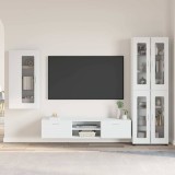Cumpara ieftin Set comoda TV FLORIN 3 buc. 150 x 39 x 30 cm Alb Lemn prelucrat