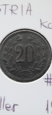 AUSTRIA 20 HELLER 1918 VF foto