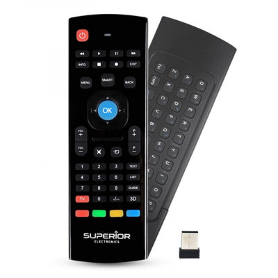 Telecomanda 2 in 1, Superior, Pentru televizoare smart Samsung, Cu tastatura, 2 x AAA, Negru foto