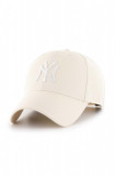 47brand șapcă din amestec de l&acirc;nă MLB New York Yankees culoarea bej, cu imprimeu B-MVPSP17WBP-NTC