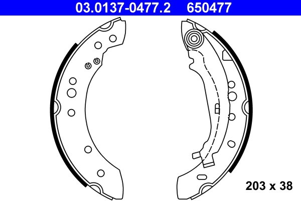 ATE 03.0137-0477.2 Set saboti frana