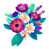 Cumpara ieftin Sticker decorativ, Buchet de Flori, Multicolor, 64 cm, 10326ST, Oem