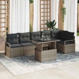 Cumpara ieftin Set de canapele pentru grădină cu pernă 7 pcs Gri Rattan poli