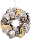 Coronita decorativa de Craciun MagicHome, crem, suspendabila, 33 cm
