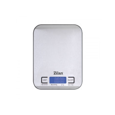 Cantar alimentar digital Zilan, 5 kg, 1 gr, display LCD, inchidere automata, indicator baterie descarcata, inox, Gri