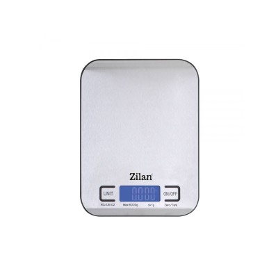 Cantar alimentar digital Zilan, 5 kg, 1 gr, display LCD, inchidere automata, indicator baterie descarcata, inox, Gri foto
