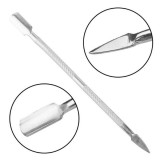 Instrument pentru &icirc;mpins cuticulele - cu două capete, argintiu