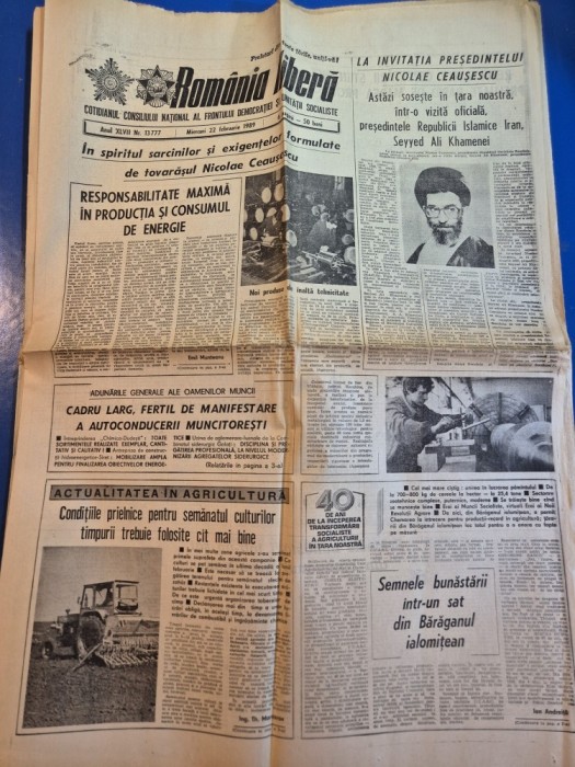 ziarul romania libera 22 februarie 1989