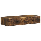 vidaXL Masă laterală montată pe perete Stejar fumuriu Lemn prelucrat 899180