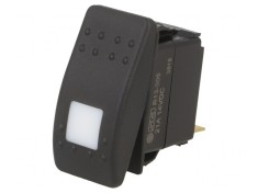 Comutator Rocker SPST OFF-ON 20A 14V Negru cu LED IP56