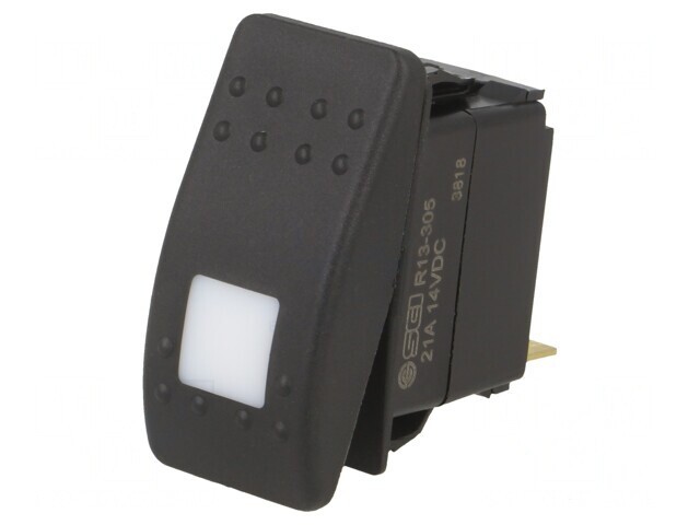 Comutator Rocker SPST OFF-ON 20A 14V Negru cu LED IP56