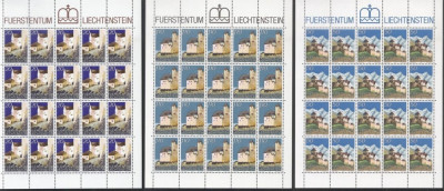 Liechtenstein 1986 Vaduz castle 3 perf. sheetlets MNH S.708 foto