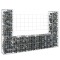 vidaXL Coș de gabion &icirc;n formă de U, 2 st&acirc;lpi, 140x20x100 cm, fier