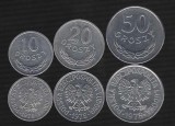 POLONIA Lot/ 3buc - 10 + 20 + 50 GROSZY 1978