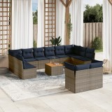 Cumpara ieftin Gossi set mobilier de gradina cu perne, 13 piese, gri, poliratan