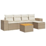 Cumpara ieftin Set canapele de gradina cu perne, 6 piese, bej, poliratan
