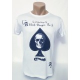 Tricou barbați alb imprimeu frunză - M