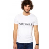 Tricou barbatesc alb 50% Single - S