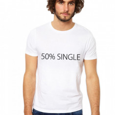 Tricou barbatesc alb 50% Single - M