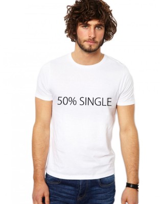 Tricou barbatesc alb 50% Single - L foto