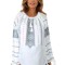 Bluza tip ie traditionala dama DEC, alb/gri , marimea XL