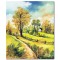 Tablou peisaj pictat manual, La bunici, 60x50cm ulei pe panza, gata de expus pe perete