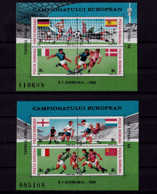 RO 1988 LP 1201 &amp;quot;Turneul Final AL CE Fotbal&amp;quot; , colita 241/242 , MNH foto