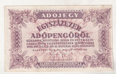 bnk bn Ungaria 100000 adopengo 1946 foto