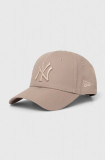 New Era sapca culoarea bej, cu imprimeu, NEW YORK YANKEES