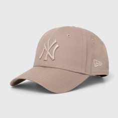 New Era sapca culoarea bej, cu imprimeu, NEW YORK YANKEES