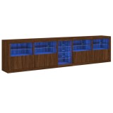 Cumpara ieftin Dulap cu lumini LED, stejar maro, 283x37x67 cm
