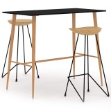 Cumpara ieftin Set de bar, 3 piese, negru