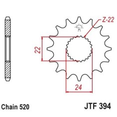 Pinion fata 17 dinti pas lant 520 - Aprilia AF1 Futura - Classic - ETX - Red Rose - RS Extrema - RX 2T 125cc - ATV Can-Am DS 450cc