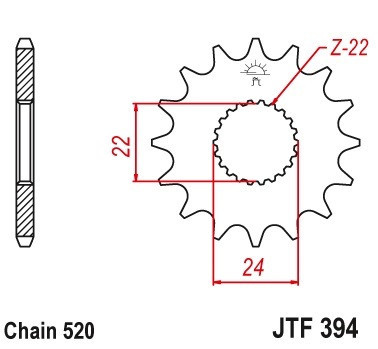 Pinion fata 16 dinti pas lant 520 - Aprilia AF1 Futura - Classic - ETX - Red Rose - RS Extrema - RX 2T 125cc - ATV Can-Am DS 450cc foto