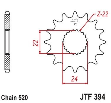 Pinion fata 16 dinti pas lant 520 - Aprilia AF1 Futura - Classic - ETX - Red Rose - RS Extrema - RX 2T 125cc - ATV Can-Am DS 450cc