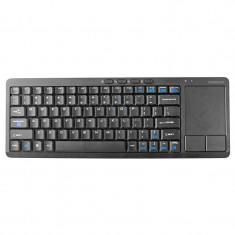 Tastatura Wireless Omega, USB, AAA, touchpad, 2 butoane, Negru foto