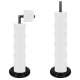 Suport hartie igienica 2 in 1 cu tija mobila, 68.5cm, negru Household NewTrend